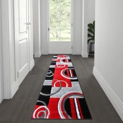Promo 🎉 Flash Furniture Audra Collection Abstract Area Rug - Olefin Rug With Jute Backing - Entryway, Living Room Or Bedroom 🛒