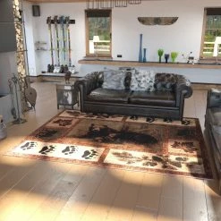 Best reviews of 🌟 Flash Furniture Vassa Collection 👩 Mother Bear & Cubs Nature Themed Olefin Area Rug With Jute Backing For Entryway, Living Room, Bedroom 🤩