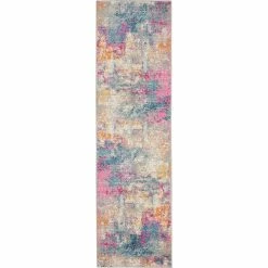 Wholesale 🎉 Nourison Passion PSN36 Ivory/Multi 2 Ft. 2 In. X 7 Ft. 6 In. Abstract Rug 👏