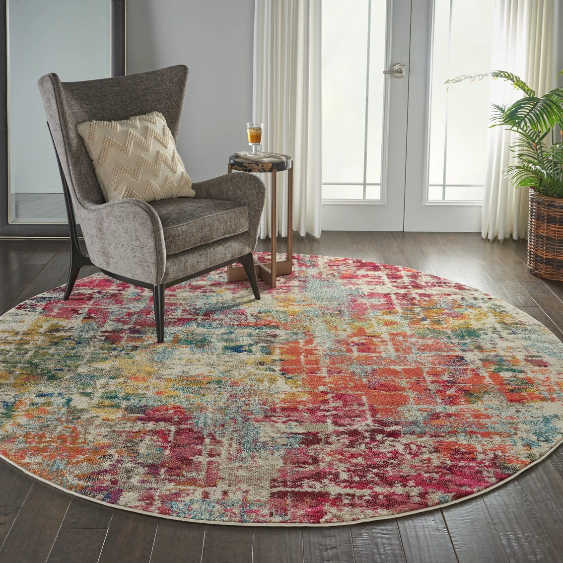 Cheap 👍 Nourison Celestial CES13 Abstract Round Rug ⌛ - Image 3