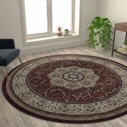 Coupon 🤩 Flash Furniture Portman Collection Persian Style Area Rug - Olefin Rug With Jute Backing - Hallway, Entryway, Bedroom, Living Room 🌟