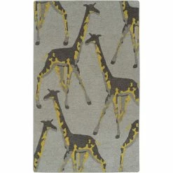 Cheapest 😀 Kaleen Forever Fauna Collection Animal Print Charcoal 5 X 5 Ft. Rug 🔔