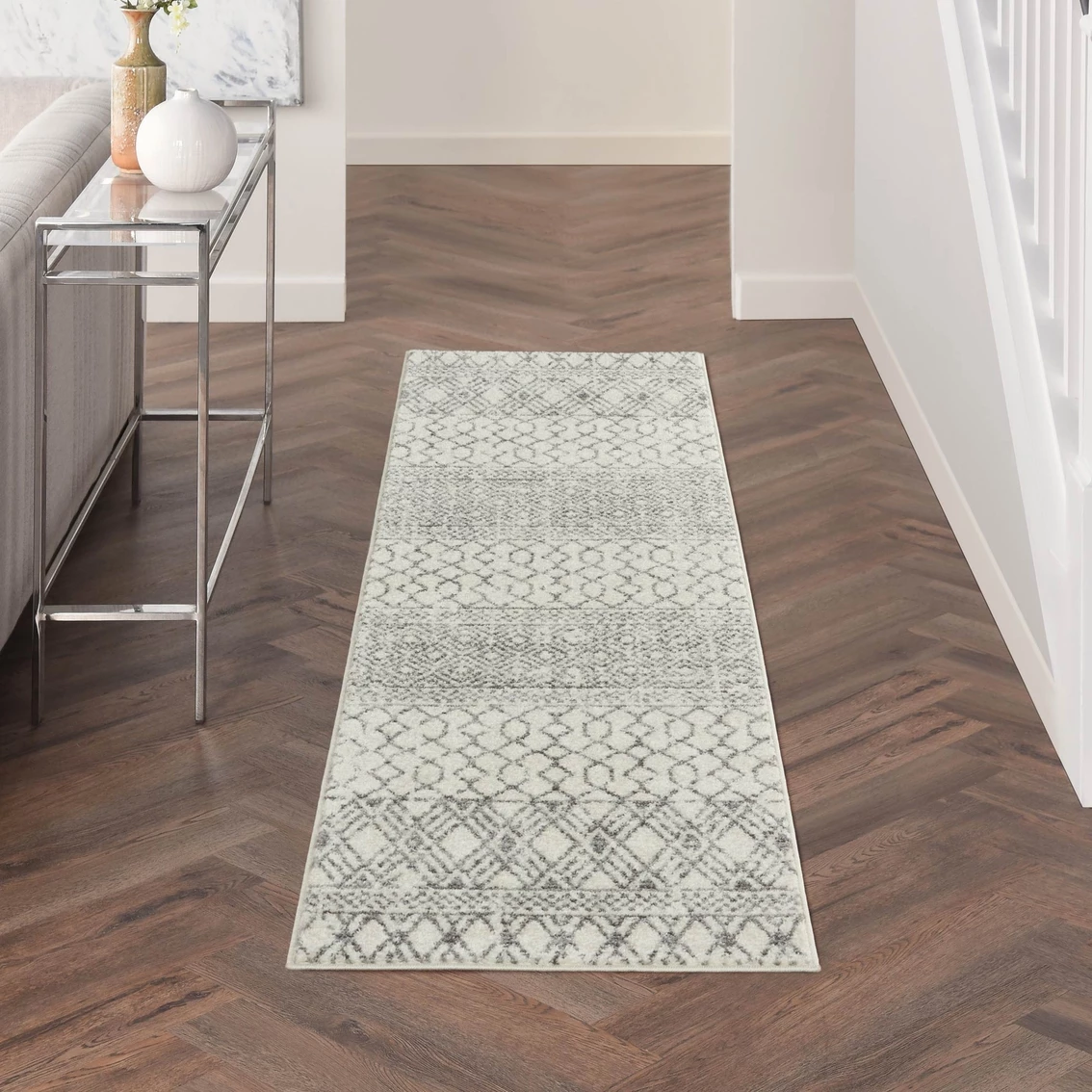Brand new ⌛ Nourison Passion PSN43 Ivory/Gray 2 Ft. 2 In. X 7 Ft. 6 In. Geometric Rug 😀 - Image 5