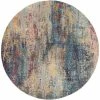 Deals 🛒 Nourison Celestial CES16 MULTI 4 Ft X Round Abstract Rug 🧨