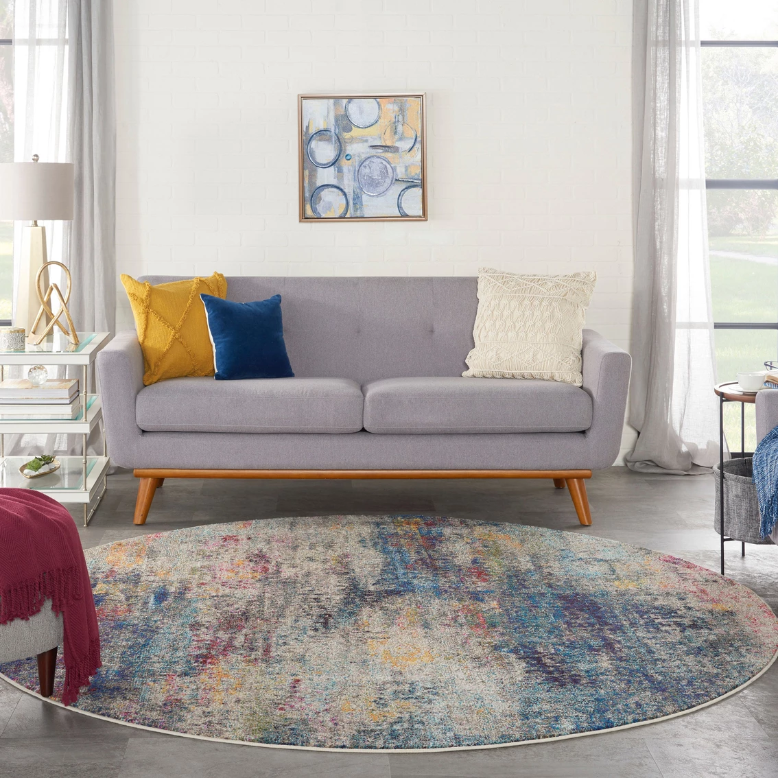 Deals ๐ Nourison Celestial CES16 MULTI 4 Ft X Round Abstract Rug ๐งจ 6 Deals ๐ Nourison Celestial CES16 MULTI 4 Ft X Round Abstract Rug ๐งจ - Image 4