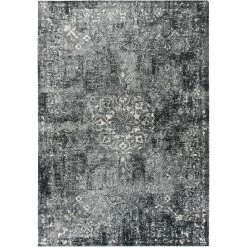 Outlet 🎁 Rizzy Home Panache Gray Central Medallion Floral Area Rug ⭐