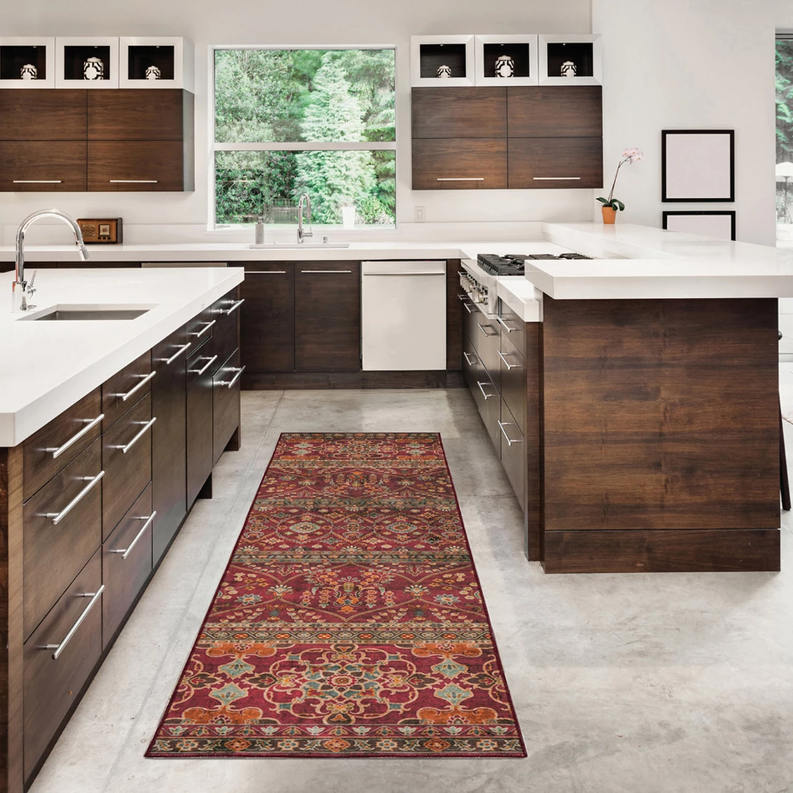 Outlet โ๏ธ Linon Washable Rug Neil Garnet/Ivory 2 Ft. X 8 Ft. ๐ - Image 2