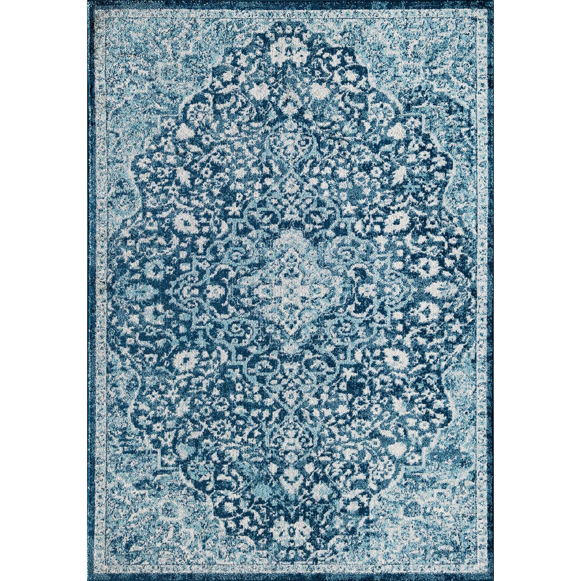 Brand new โ Rugs America Harper Mozart Blue Abstract Vintage Area Rug ๐