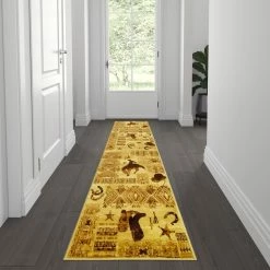 New 💯 Flash Furniture Brooks Collection Cowboy Inspired Runner Area Rug For Indoor Use 🧨