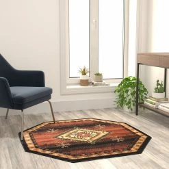 Top 10 🤩 Flash Furniture Mirage Collection Southwestern Style Olefin Area Rug With Jute Backing For Entryway, Bedroom, Living Room 🔥